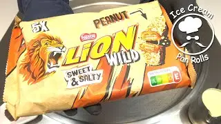 LION Sweet & Salty Ice Cream Rolls | ASMR | Food Art | how to make relaxing rolled ice cream