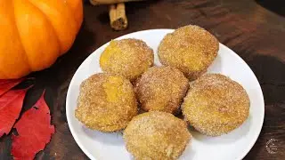 Soft & Fluffy Pumpkin Doughnut Bites Recipe | The Sweetest Journey