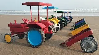 Mini farming Tractors are moving at beach 🏖️ tractor video Sivabala Toys
