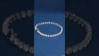 😍10k White Gold and 3MM 10 POINTERS Diamond Tennis Bracelet🌹❤#diamondbracelets  #tennischain
