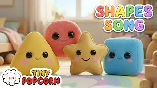 Learn Shapes New Song for Kids | Circle Square Triangle Star | Tiny Popcorn