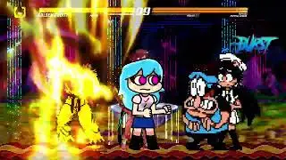MUGEN: Golden Rare Akuma VS Peppino/Peppina/Sky/Pyra (Requested)