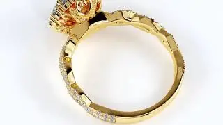 Lena Halo Round Diamond Engagement Ring Set in 18K Yellow Gold | Zack & Elle&reg;