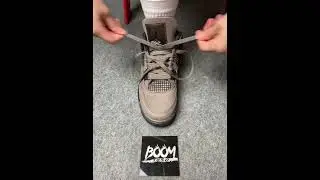 Sneaker lace tutorial.Jordan 4 Retro Cave Stone#sneakers #sneakerhead