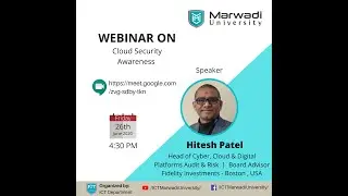 Webinar on Cloud Security Awareness || ICT Engineering || Diploma || Degree || Marwadi University