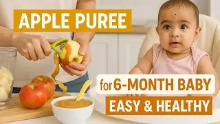 Healthy Apple Pur&eacute;e for Babies | No Sugar Baby Food | 6 Months+ Recipe #babyfood #himankivlogs 