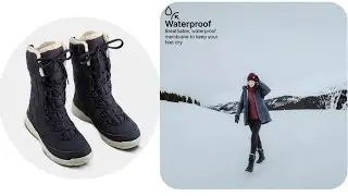 Quechua women's warm and waterproof snow boots ,NH500High - Blue 