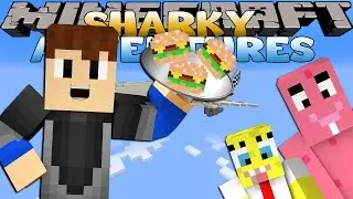 Minecraft Adventure - Sharky and Scuba Steve - SPONGEBOB & PATRICK FLY FIRST CLASS!!