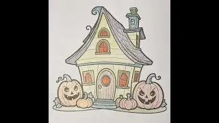 ASMR ~ watch me color a haunted house ~ no talking