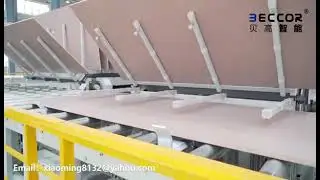 Short cycle press line(with camera for synchronized melamine faced panel)