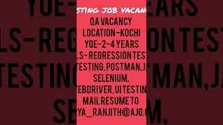 SDET/Automation Testing/Software Testing Vacancies | QA jobs vacancy in All over India #qaanalyst