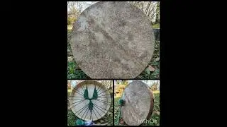 Tambour CERF 🦌50cm cadre en CH&Acirc;TAIGNIER.