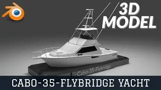 Cabo 35 Flybridge Yacht - 3D Model Overview