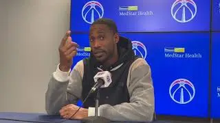 Daniel Gafford and Will Barton after the Washington Wizards lose to the Brooklyn Nets