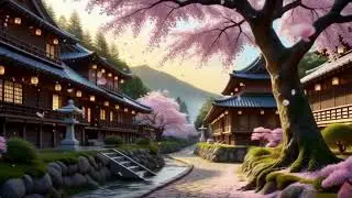 Japanese Village in Spring 🌸  Cherry Blossoms & Calm Study Ambience