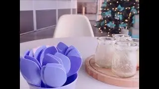 Let's eat pudding with the leaf spoon