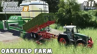 Picking hay bales, harvesting wheat | Farming on Oakfield Farm | FS 19 | Timelapse #11