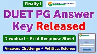 DUET PG Answer Key 2022 Released NTA DU PG Results Download DUET Political Science Answer Challenge