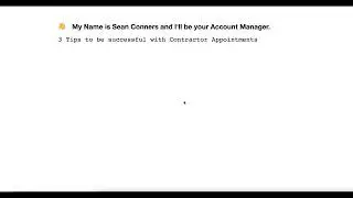 Contractor Appointments On-boarding