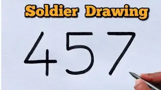 How to Draw Soldier with 457 Number 😲 | Indian Army Drawing | Republic Day Art
