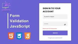Login Form Validation using Javascript on client side for beginners #formvalidation