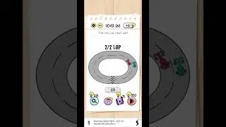 Brain Test Level level 262 Walkthrough Solution The red car must win.