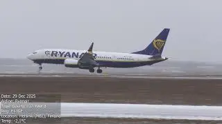 Low Visibility Landing: Ryanair at Snowy Helsinki Airport