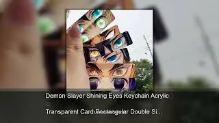 Demon Slayer Shining Eyes Keychain Acrylic Transparent Card Rectangular Double Sided Pattern Ba