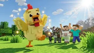 Minecraft Tiny Chicken cruz&oacute; el r&iacute;o 🐔 AV1 | Rimas Infantiles y Canciones para Ni&ntilde;os