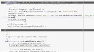 Java prog#75. Reports : Itext :Give Title and change font, colour,style,Bold