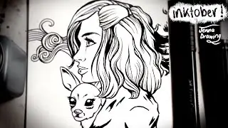 [BONUS VIDEO] Inktober Drawing Day 2 | JennaDrawing