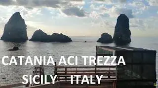 Catania , Aci Trezza passeggiata lungomare , Sicily Italy