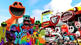 ALL THOMAS MUTANT TRAINS VS SMILING CRITTERS In Garry's Mod