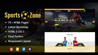 SportsZone: Sports Club, New & Game Magazine Mobile Responsive Bootstrap HTML Template |