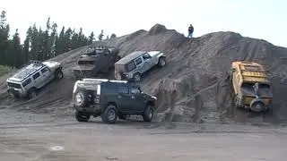 Hummer Club Posing On a Hill
