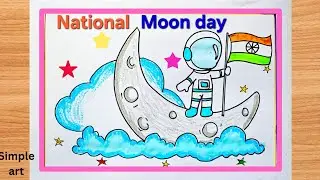 Moon Day Drawing / Chaandradinam poster easy