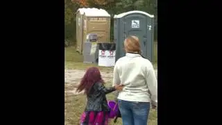 Watch what happens after women leave porta potty
