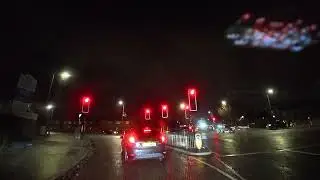 Dark night drive at Liverpool Docks