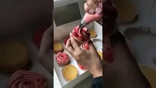 Colorful Cupcake piping technique ideas #cupcake #cupcakepiping #shorts #deliciousbites