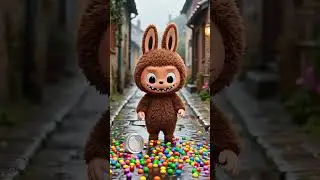 Labubu Drops Candy in Water While Running! 🍬💦#Labubu #Candy #FunnyVideo #KidsShorts#heykutties
