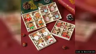 Runtowo 12pcs Christmas Wooden Gingerbread Man Decorations, Christmas Tree Ornaments,Merry Christmas