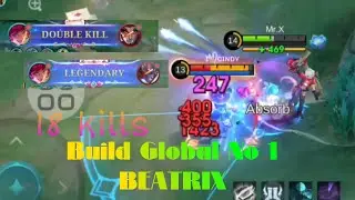 This is Insane!! Beatrix 18 Kills, Super Killing Machine!! - Build Top 1 Global Beatrix ~ MLBB