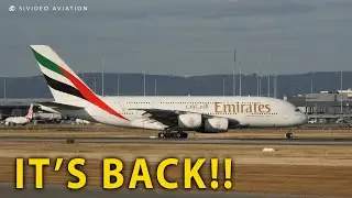 A380 is BACK DAILY - Emirates (A6-EEO) arriving on RW21 at Perth Airport on November 1, 2022.