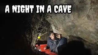 SECRET CAVE CAMP Natural Shelter Build/winter survival camp UTN