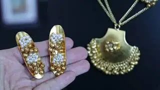 Unique and Custom Curated Hand Made Necklace & Earrings Set RT-262