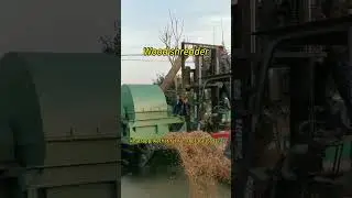 How to shred wood in fast way with diesel engine? Wood crusher for sale, wood shredder #woodworking
