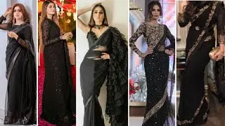 black sari designs 2023 | Most Beautiful Black Saree Collection | Pakistani black saree designs 2023