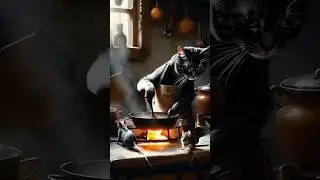 Best cat cooking shorts #funny #animalking #cute #kinganimal