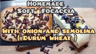 homemade soft focaccia, lightfeel red onion focaccia with durum wheat #focaccia bread recipe#