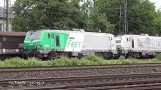 Lange Güterzüge mit Alstom Prima EL3U Doppeltraktion SNCF 437019  und HSL 37025